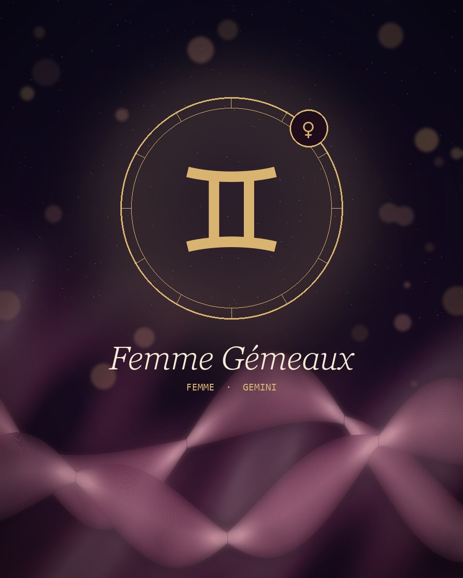 Femme Gémeaux : profil intime, symbole du signe et rubans de soie