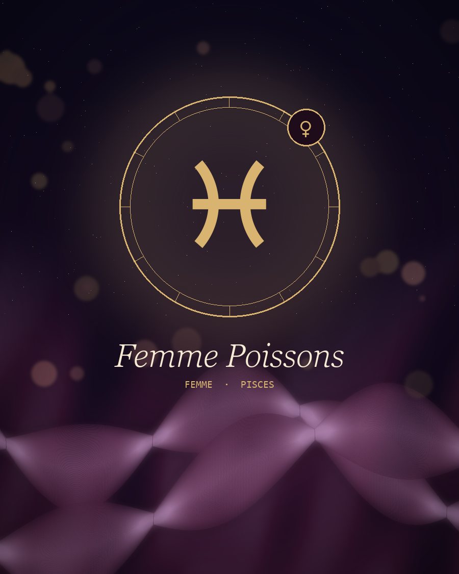 Femme Poissons : profil intime, symbole du signe et rubans de soie