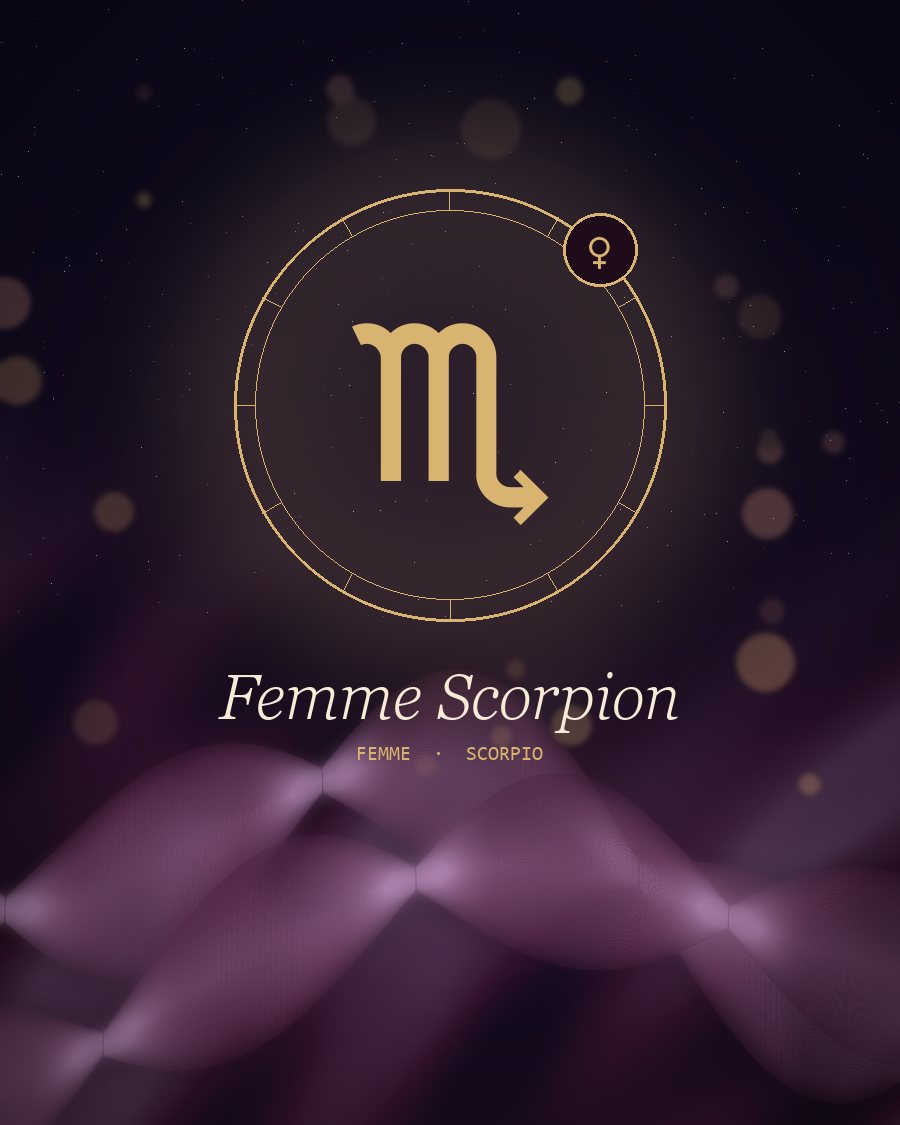 Femme Scorpion : profil intime, symbole du signe et rubans de soie