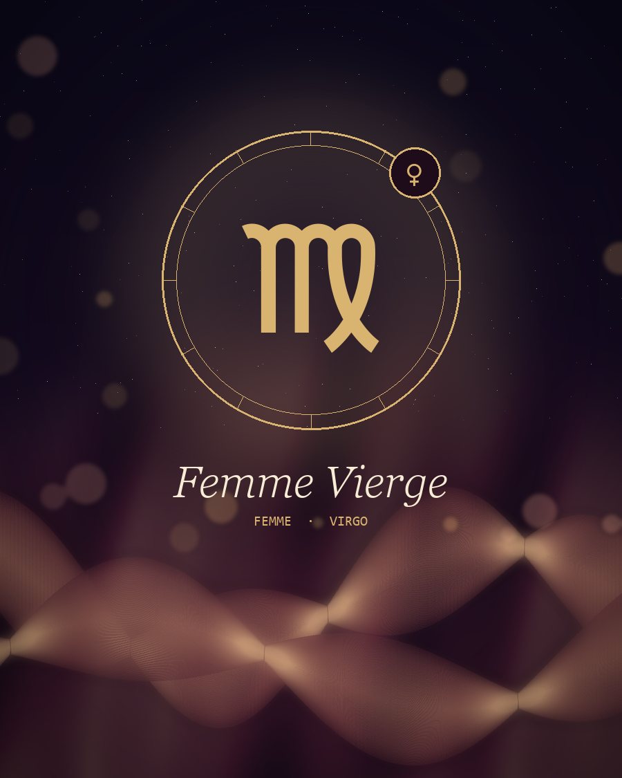 Femme Vierge : profil intime, symbole du signe et rubans de soie