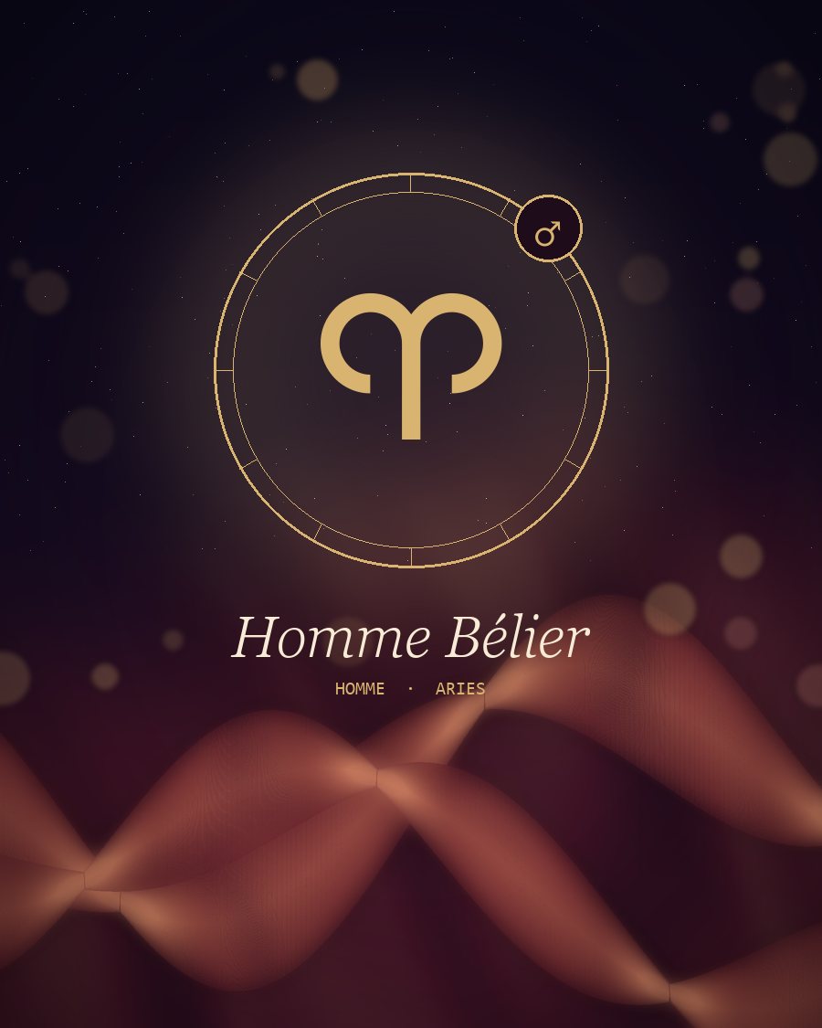 Homme Bélier : profil intime, symbole du signe et rubans de soie
