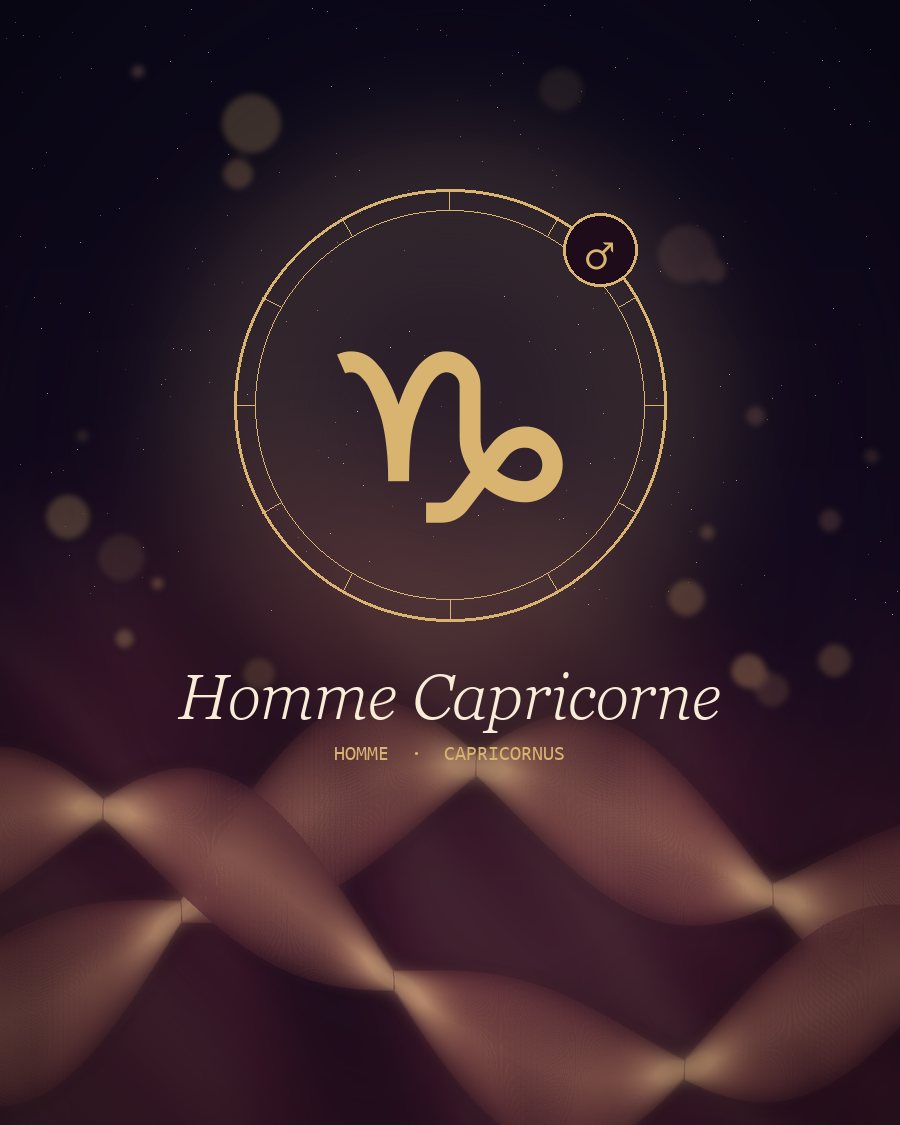Homme Capricorne : profil intime, symbole du signe et rubans de soie