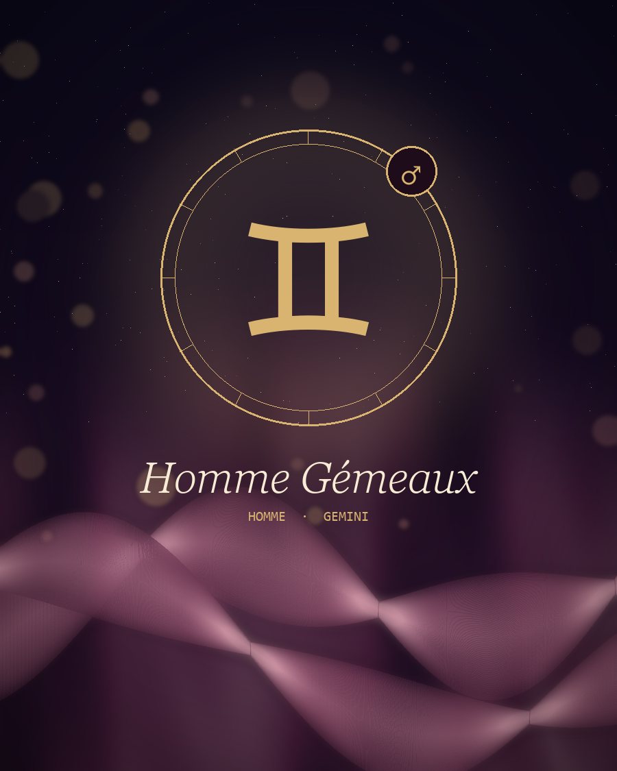 Homme Gémeaux : profil intime, symbole du signe et rubans de soie