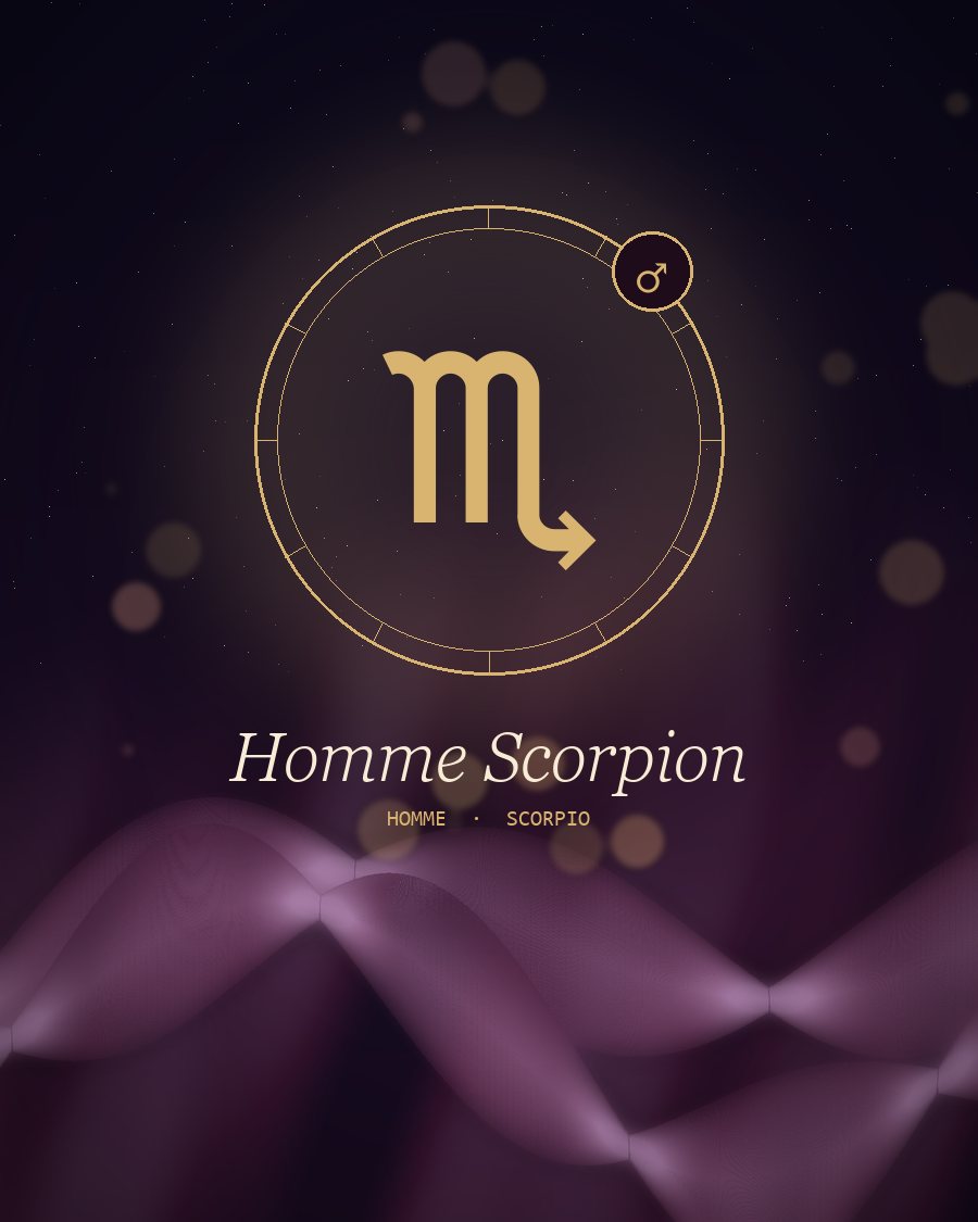Homme Scorpion : profil intime, symbole du signe et rubans de soie