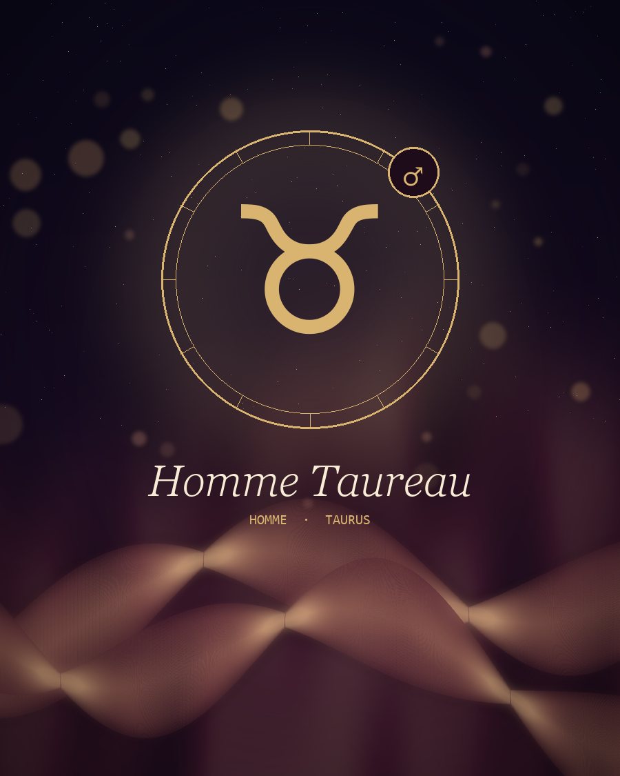Homme Taureau : profil intime, symbole du signe et rubans de soie