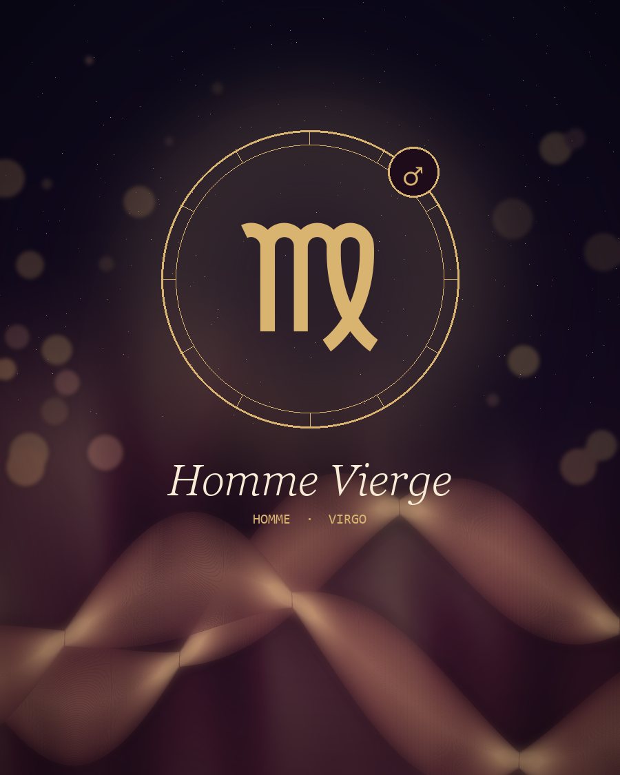 Homme Vierge : profil intime, symbole du signe et rubans de soie